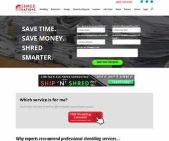 Shrednations.com(Secure Document Shredding Services for Business and Homes) Screenshot