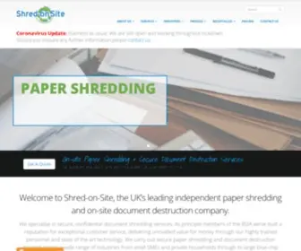 Shredonsite.co.uk(Shred-on-Site) Screenshot