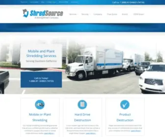 Shredsource.com(Secure Document & Product Destruction) Screenshot