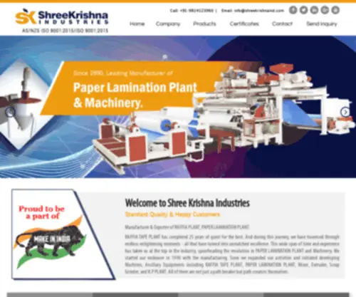 Shreekrishnaind.com(Shree Krishna Industries) Screenshot
