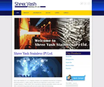 Shreeyash.com(Shree Yash Stainless Steel (P) Ltd) Screenshot