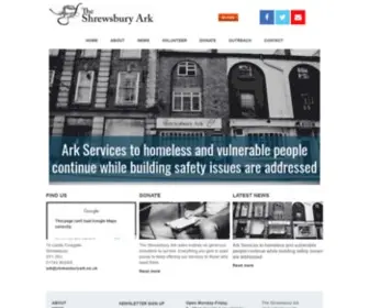 Shrewsburyark.co.uk(Support for vulnerable and homeless in Shrewsbury) Screenshot