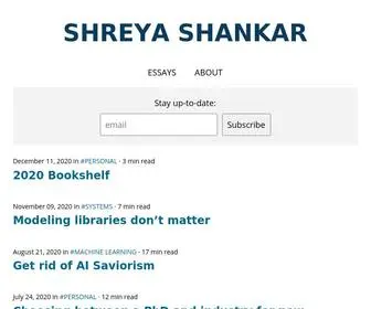 Shreya-Shankar.com(Shreya Shankar) Screenshot