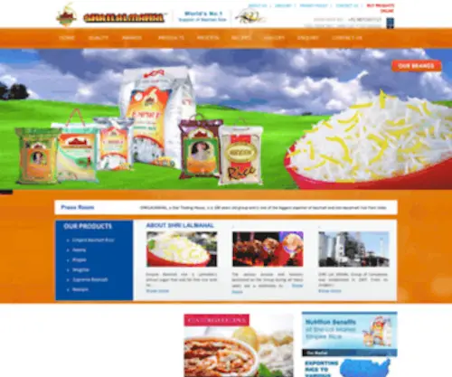 Shrilalmahal.org(Indian Basmati Rice Exporters & Non Basmati Rice Manufacturers India) Screenshot