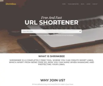 Shrinkbee.com(Create Small Link) Screenshot