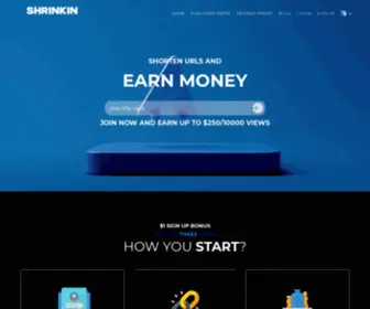 Shrinkin.xyz(Highest Paying URL Shortener earn up to $25/1000 views) Screenshot