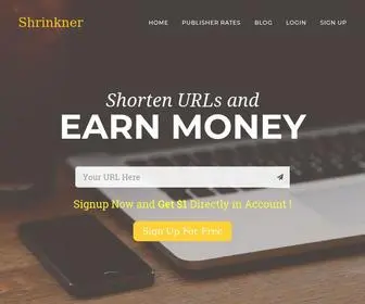 Shrinkner.com(Highest Paying URL Shortner) Screenshot