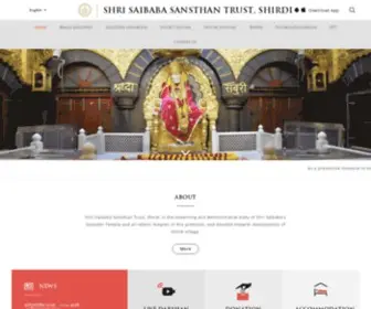 Shrisaibabasansthan.org(Shri saibaba sansthan trust) Screenshot