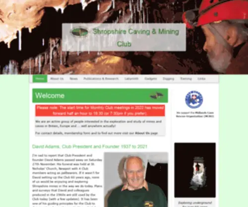 Shropshirecmc.org.uk(Shropshire Caving & Mining Club (UK) Index) Screenshot