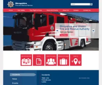 Shropshirefire.gov.uk(Shropshire Fire and Rescue Service) Screenshot