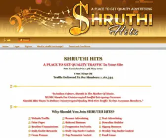 Shruthihits.com(Shruthi Hits Traffic Exchange Sales page) Screenshot