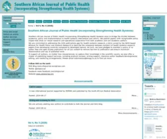 SHsjournal.org(Southern African Journal of Public Health (incorporating Strengthening Health Systems)) Screenshot