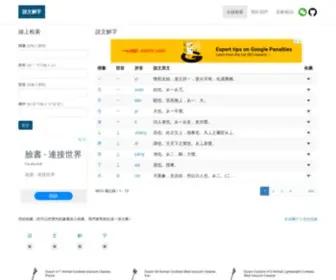 Shuowen.org(說文解字) Screenshot