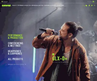 Shure.eu(Microphones, Wireless microphones, in-ear monitoring, earphones, headphones) Screenshot