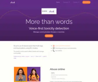 Shush.ai(AI Voice analysis and community moderation) Screenshot