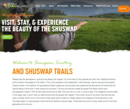 Shuswaptrailalliance.com(Shuswap Trail Alliance) Screenshot