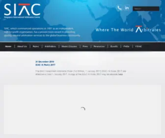 Siac.org.sg(Singapore International Arbitration Centre) Screenshot