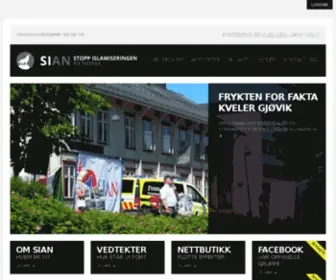Sian.no(Stopp islamiseringen av Norge (SIAN)) Screenshot