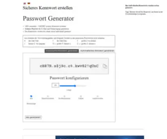 Sicheres-Passwort-Erstellen.de(Online Passwort Generator) Screenshot