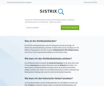 Sichtbarkeitsindex.de(SISTRIX Sichtbarkeitsindex kostenlos abfragen) Screenshot