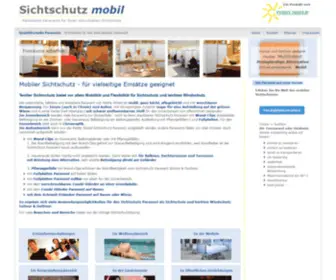 Sichtschutz-Mobil.de(Mobiler Sichtschutz Paravent auch in Chrom für flexible Einsätze) Screenshot