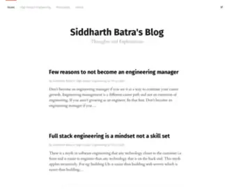 Sidbatra.com(Siddharth Batra's Blog) Screenshot