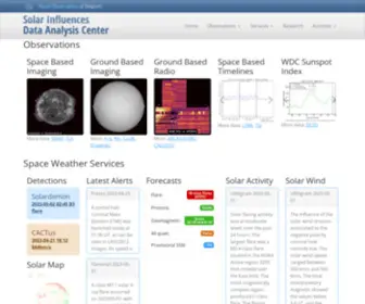Sidc.be(Solar Influences Data Analysis Center) Screenshot