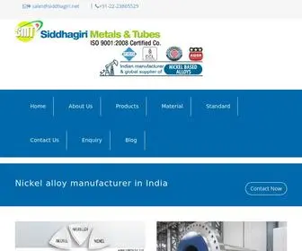 Siddhagiri.net(Nickel alloy manufacturer India and supplier of high temperature alloys) Screenshot