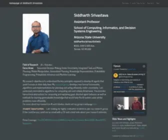 Siddharthsrivastava.net(Siddharth Srivastava) Screenshot