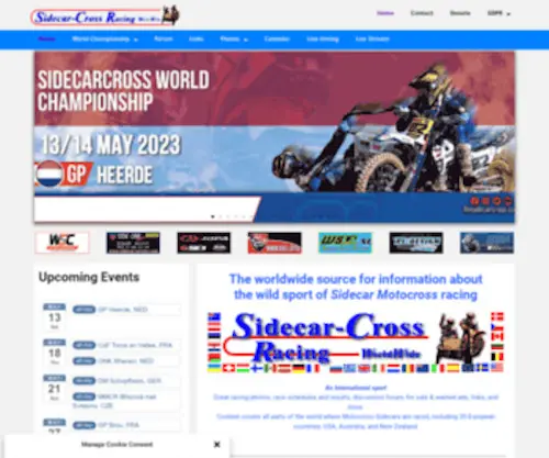 Sidecarcross.com(Homepage with wild sidecarcross racing) Screenshot