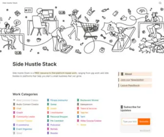 Sidehustlestack.co(Side Hustle Stack) Screenshot