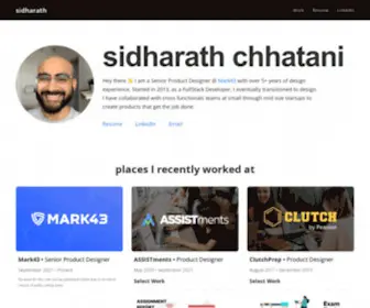 Sidharath.com(Senior Product Designer) Screenshot