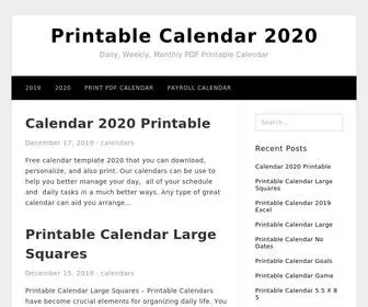 Sierrafamily.org(Printable Calendar 2020) Screenshot