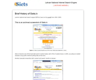 Siets.lv(Latvian National Internet Search Engine) Screenshot