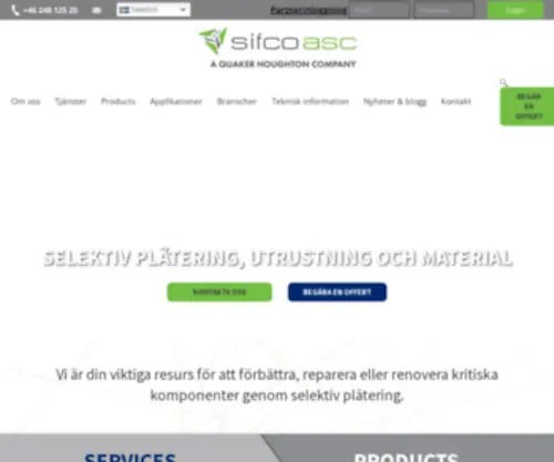 Sifco.se(SIFCO ASC : Selektiv plätering) Screenshot