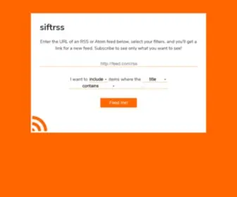 Siftrss.com(Filter your RSS feeds and throw away the junk) Screenshot