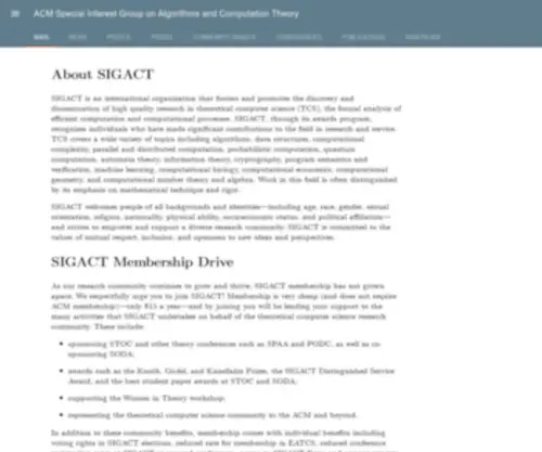 Sigact.org(ACM SIGACT) Screenshot