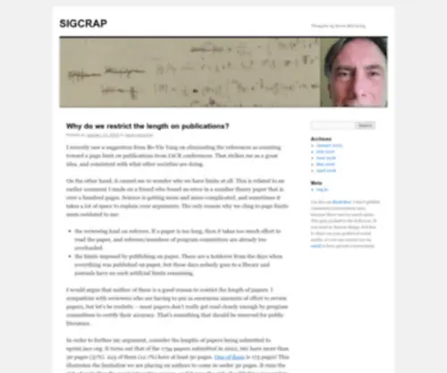 Sigcrap.org(Thoughts by Kevin McCurley) Screenshot