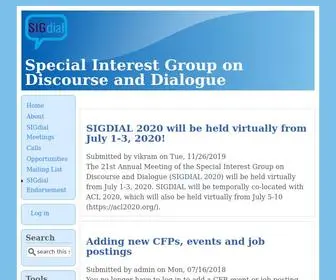 Sigdial.org(Special Interest Group on Discourse and Dialogue) Screenshot