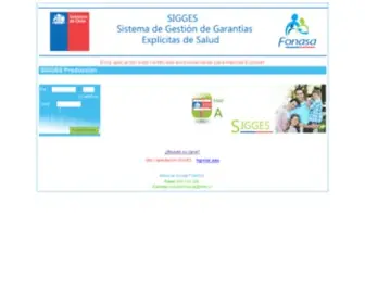 Sigges.cl(Página de Inicio) Screenshot