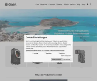 Sigma.de(Kamera, Digitalkamera, Blitzgerät und Objektive) Screenshot