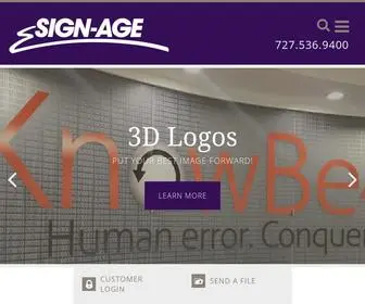 Sign-AGE.com(Sign-Age Home Page, serving Tampa, Clearwater and the St) Screenshot