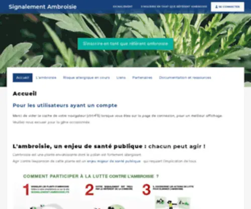 Signalement-Ambroisie.fr(Ambroisie) Screenshot