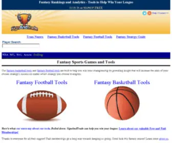 Signandtrade.com(Fantasy Basketball Tools) Screenshot