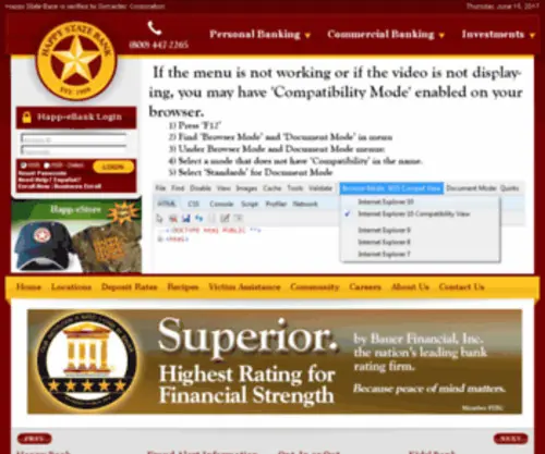 Signaturebankdallas.com(Happy State Bank and Trust Company) Screenshot