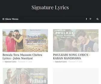 Signaturelyrics.com(Signature Lyrics) Screenshot