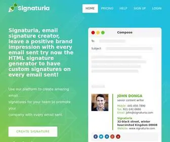 Signaturia.com(Email Signature Creator and HTML Signature Generator) Screenshot