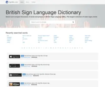 Signbsl.com(British Sign Language BSL Dictionary) Screenshot