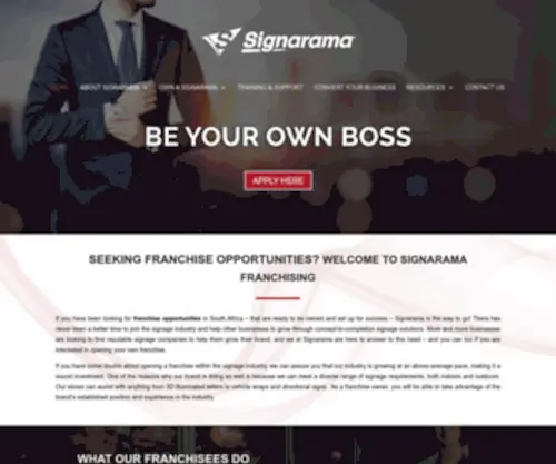 Signfranchise.co.za(Franchise opportunities offered in the signage industry) Screenshot