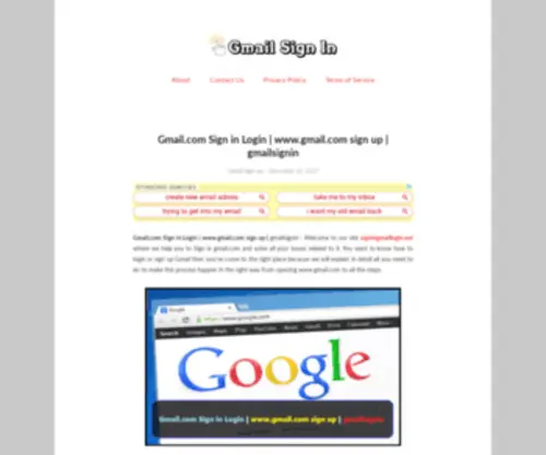 Signingmaillogin.net(Gmail Login Account) Screenshot
